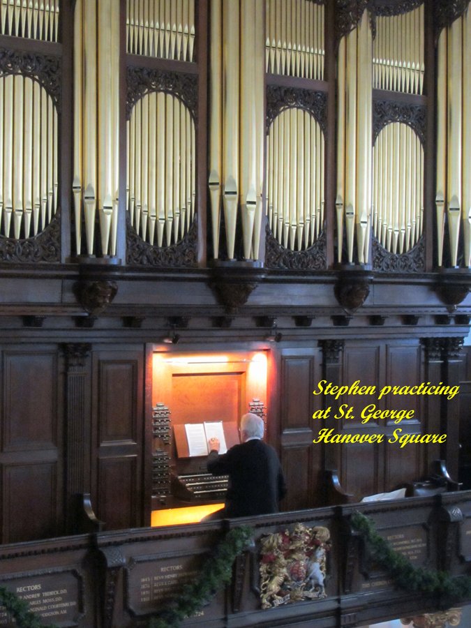 Stephen Hamilton practicing at St. George Hanover Square, London