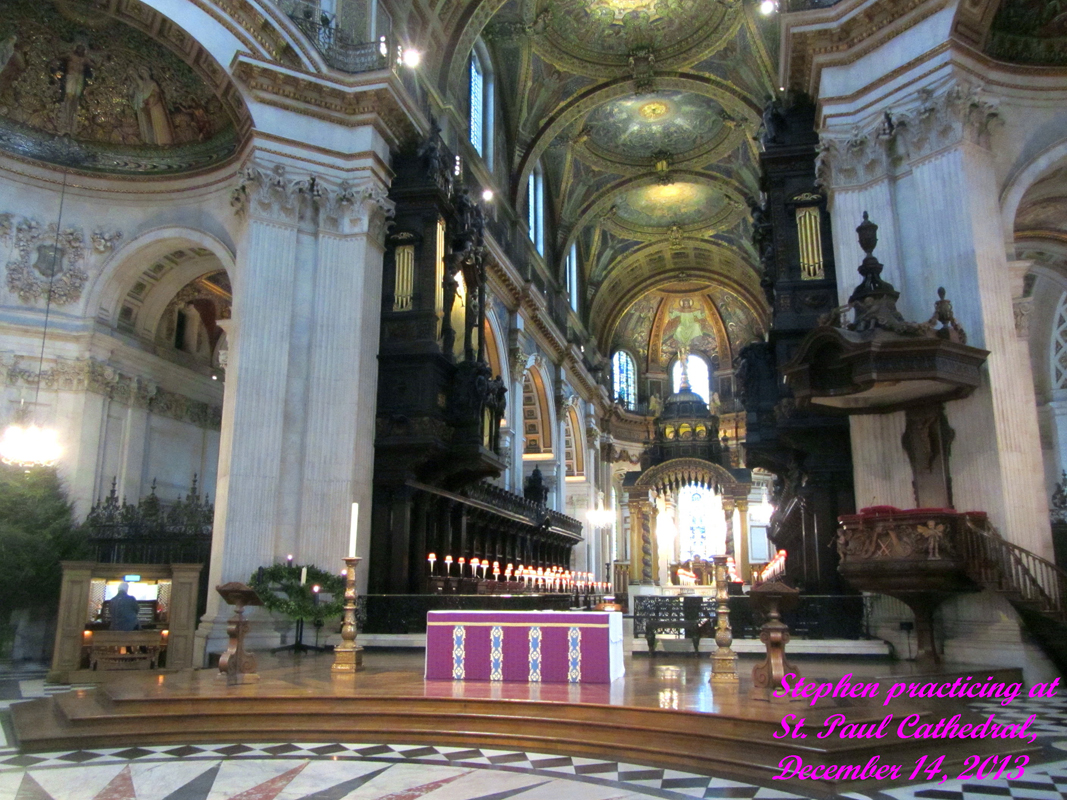 Stephen Hamilton practicing at St. Paul's Cathedral, London